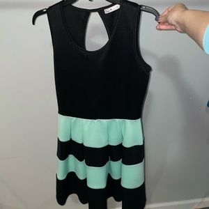 Sapphire Dollz pint green and black stripe dress